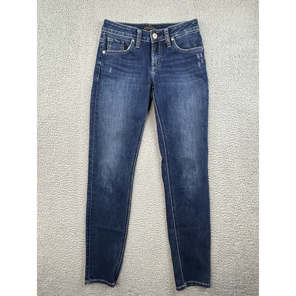 Silver Jeans Womens Size 26 x 29 Boyfriend Skinny Blue Denim Dark Wash (26 x 30)